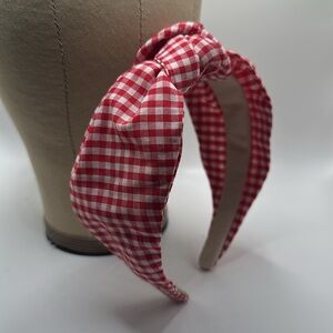 Handmade Red Gingham knotted Headband